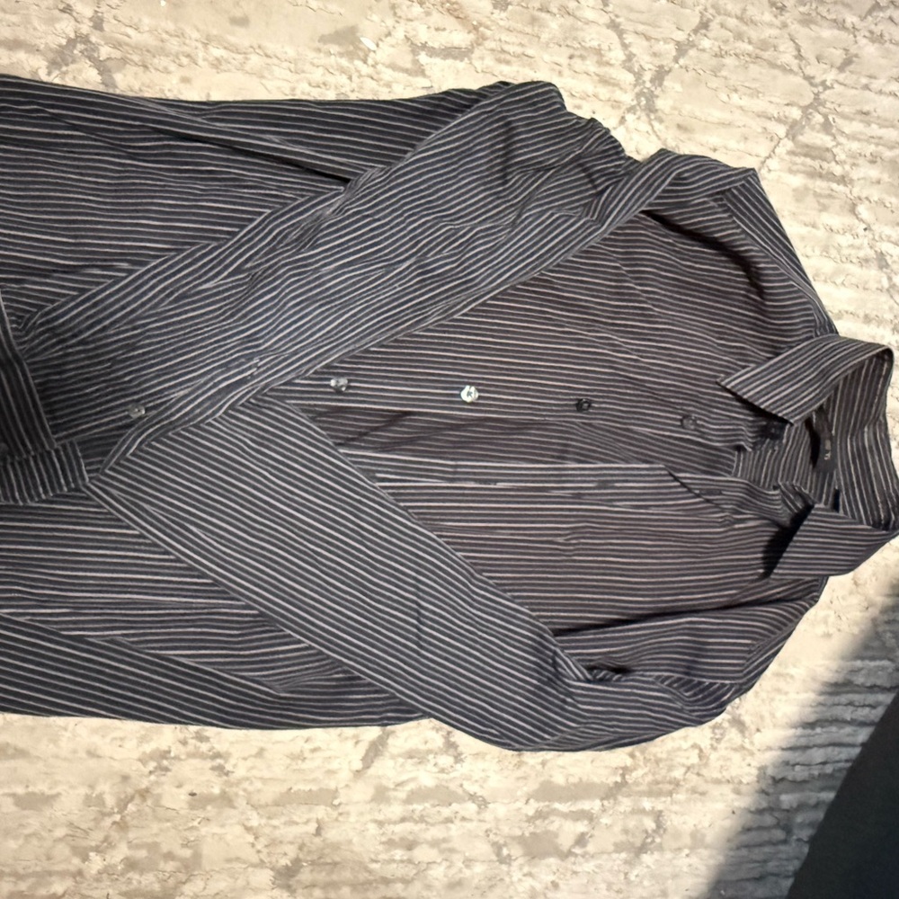 Men's Striped Black Shirt